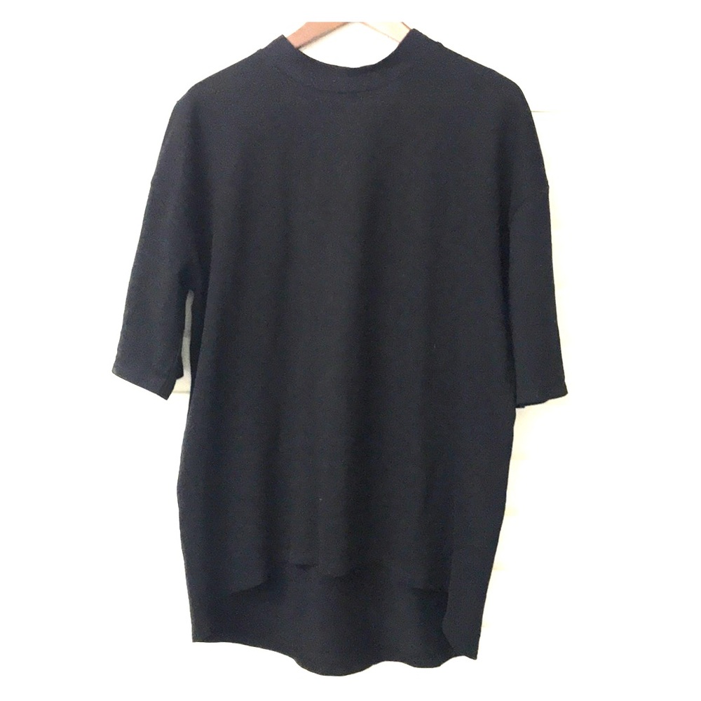 Zara Black Oversized Top with Mock Turtle neck
